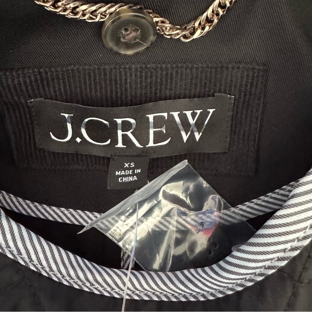 J Crew Long Barn Jacket in Black Waxed Cotton Twill | NWT - Picture 8 of 15